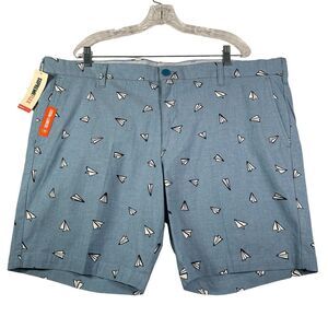 Dockers Shorts Mens 44 Blue Paper Airplane Ultimate Supreme Flex Chino 9" NEW‎